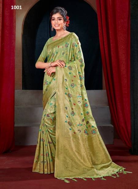 Light Green Colour Suhani By Sangam Silk Saree Catalog 1001