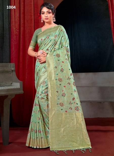 Light Green Colour Suhani By Sangam Silk Saree Catalog 1004