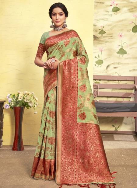 Light Green Colour Vasu Pujya Vol 4 Function Wear Wholesale Cotton Sarees 3009