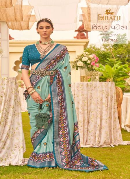 Light Green Colour Vivaah Patola By Trirath Sigma Silk Patola Designer Saree Catalog 10146