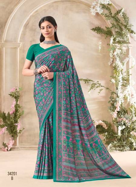 Light Green Colour Vivanta Silk 35 By Ruchi Silk Crepe Printed Wholesale Sarees In India 34201B