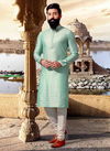 Light Green Jacquard Kurta 12911