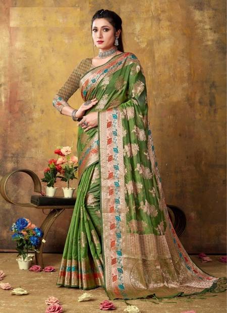 Light Green Kanika By Sangam Wedding Saree Catalog 10133