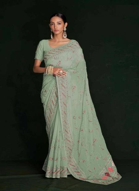 Light Green Swarna Vol 5 By Arya Designs Party Wear Saree Catalog 46010