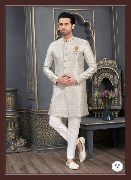 Light Grey Colour Designer Party Wear Indo Western Suppliers In India 2262 Catalog