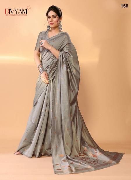 Light Grey Colour Priti By Divyam Chanderi Silk Designer Saree Wholesale Clothing Suppliers In India 156