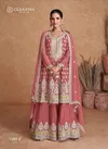 Light Maroon Colour Radhika By Gulkayra Chinon Sharara Readymade Suit Catalog 7309 J