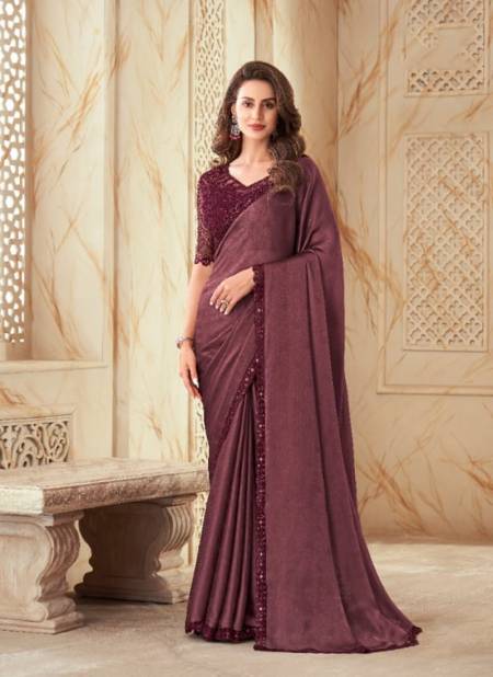 Light Maroon Colour Salsa Style 2nd Edition By TFH Party Wear Sarees Catalog 7507