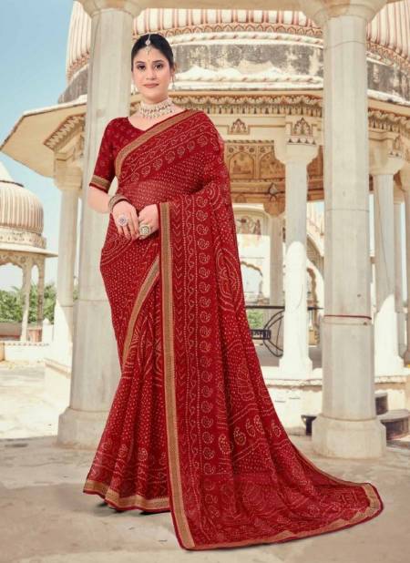 Light Maroon Colour Saubhagyavati by Vipul Chiffon Wear Sarees Wholesale Clothing Suppliers In India 79213