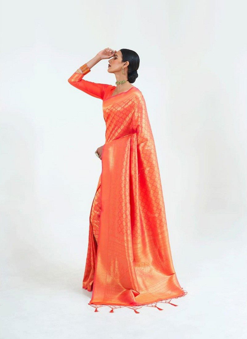 Light Orange Colour Kumbhi Silk 123004 Colours By Rajtex Wedding Wear Sarees Wholesale Online 123004 F