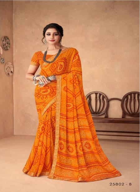 Light Orange Colour Vol18 By Ruchi Chiffon sarees catalog 25802-B