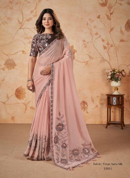 Light Peach And Brown Colour Mahotsav Moh Manthan 23900 Series Dakshika Latest Designer Wear Saree Surat Wholesale Market 23911