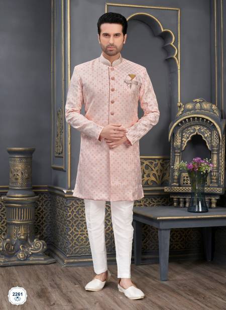 Light Peach Colour Designer Party Wear Indo Western Suppliers In India 2261