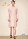 Light Peach Colour Outluk Wedding Collection Vol 18 Pure Silk Mens Kurta Pajama Suppliers In India 18005