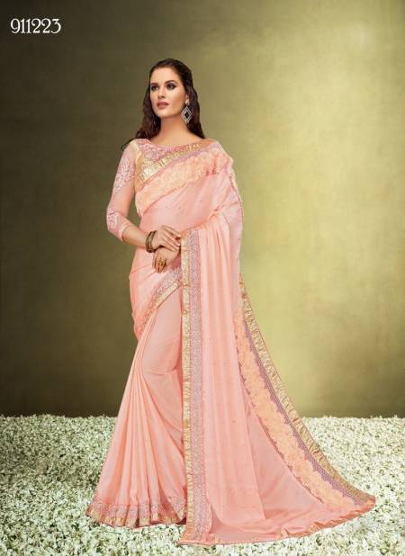 Light Peach Colour Pariniti By Mahotsav Wedding Designer Wear Saree Suppliers In India 911223