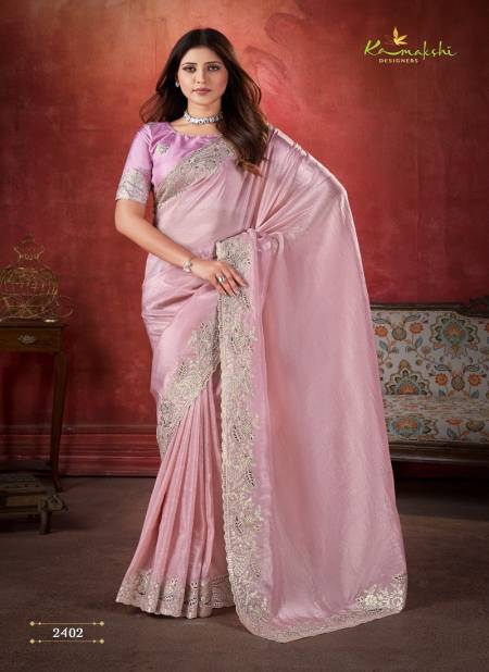 Light Pink Colour Aza By Kamakshi Designers Pure Crush Soft Silk Wear Saree Wholesale Online 2402