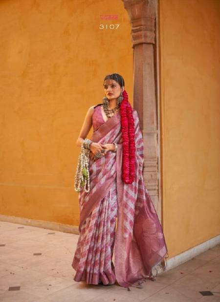 Light Pink Colour Kamalam By Kira Tusser Spun Casual Wear Saree Orders In India 3107