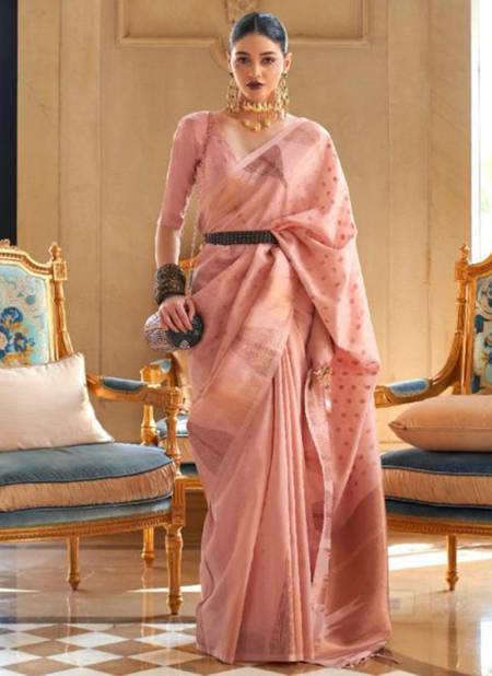 Light Pink Colour Kyaari Tissue Function Wear Wholesale Designer Sarees 8002