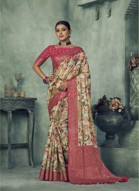 Light Pink Colour Navyaa By Pankh Fancy Tissue Silk Digital Print Saree Wholesale In India 6808