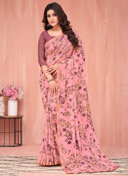 Light Pink Colour Peacock Wholesale Daily Wear Sarees Catalog 15404 A