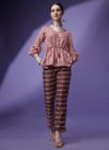 Light Pink Colour Raisin Cotton Printed Cord Set Western Catalog OLCOD0015