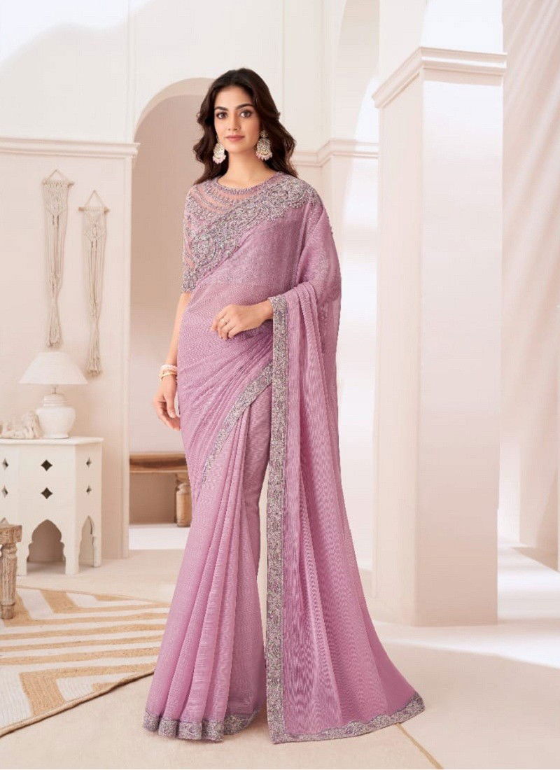 Light Pink Colour Sandalwood Vol 13 By TFH Designer Party Wear Saree Suppliers SW-1317