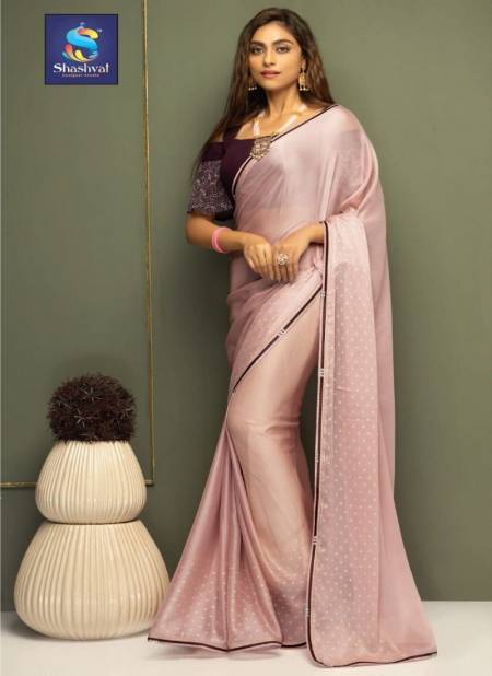 Light Pink Colour Sanvi 2 By Shashvat Fancy Georgette Party Wear Saree Wholesale Clothing Suppliers In India SV-209
