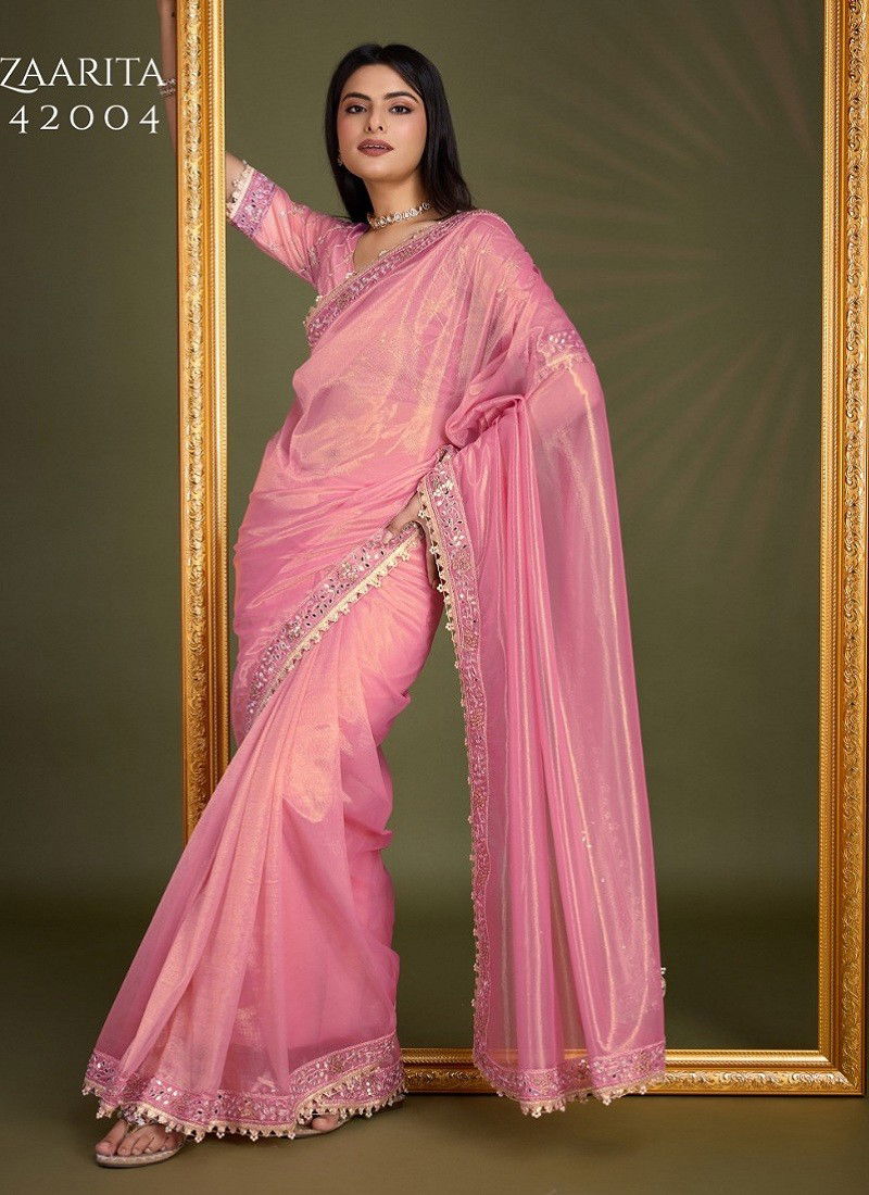 Light Pink Colour Zaarita By Sethnic Fancy Designer Wholesale Saree Suppliers In Mumbai 42004