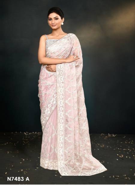 Light Pink Colour kaavyani Vol 5 By Mahotsav Designer Party Wear Saree Wholesale Online N7483 A