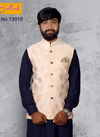Light Pink Flower Print Jute with Jacquard Modi Jacket 13018