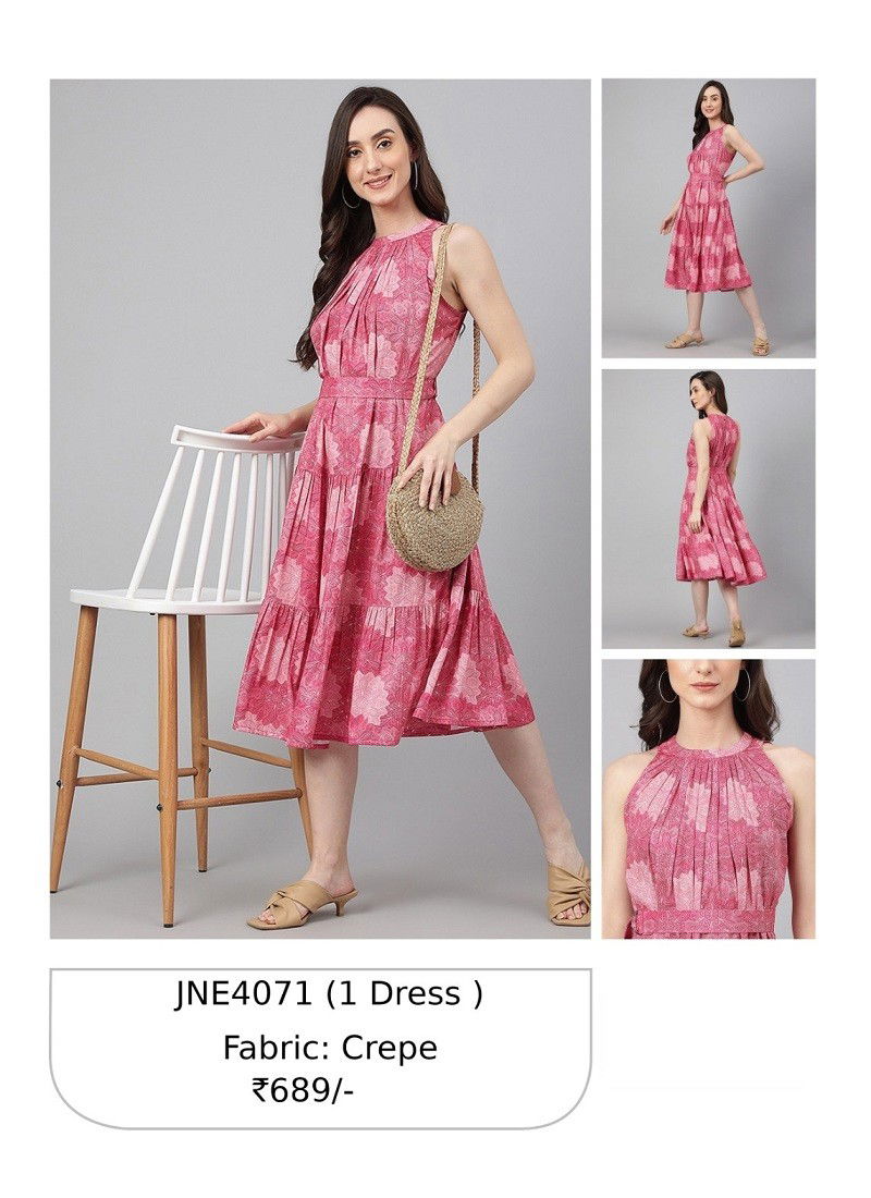 Light Pink Janasya Designer Kurti Catalog 4071