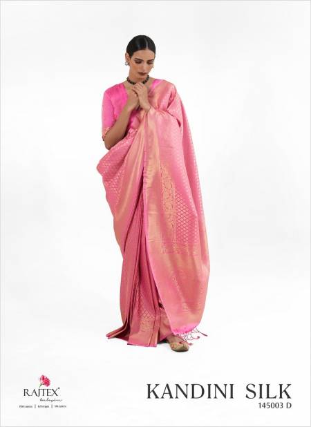 Light Pink Kandini Silk By Rajtex Handloom Weaving Saree Wholesale Shop In Surat 145003 D