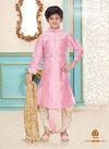 Light Pink Readymade Kids Dhoti Kurta Dupion Silk 1916