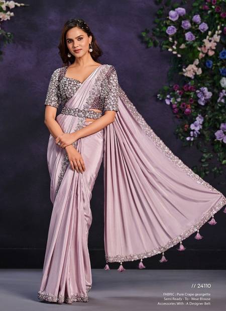 Light Purple Colour Mohmanthan 24100 Series Riona By Mahotsav Readymade Designer Saree Suppliers in India 24110