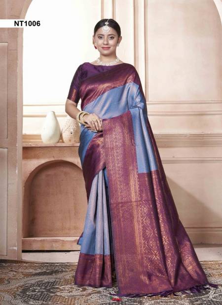 Light Purple Colour Natasa By 3 Of Kubera Pattu Kanjivaram Silk Sarees Wholesale Online NT1006