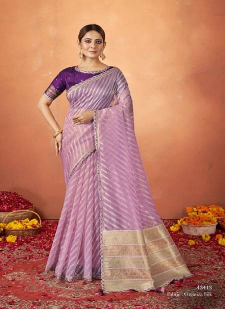 Light Purple Colour Pradha By Mahotsav Silk Party Wear Designer Saree Catalog 43413
