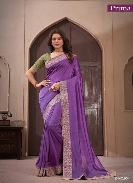 Light Purple Colour Prima 901 To 908 Vichitra Blooming Party Wear Saree Wholesale Market In Surat 904