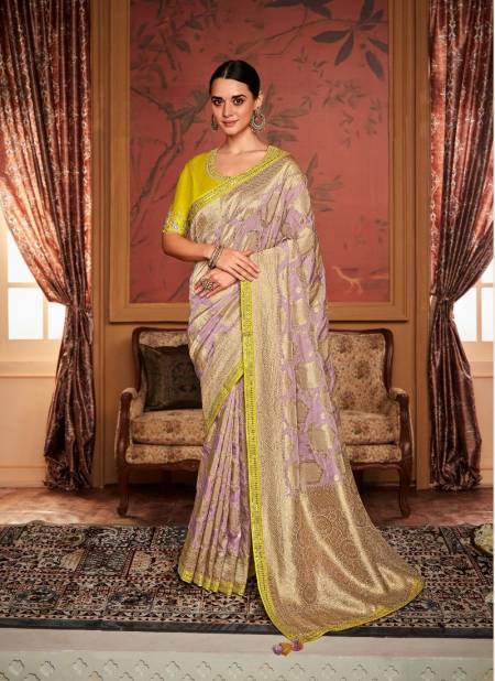 Light Purple Colour Sindhuri Maharani By Kimora wedding Dola Silk Saree Wholesale Market SA 192