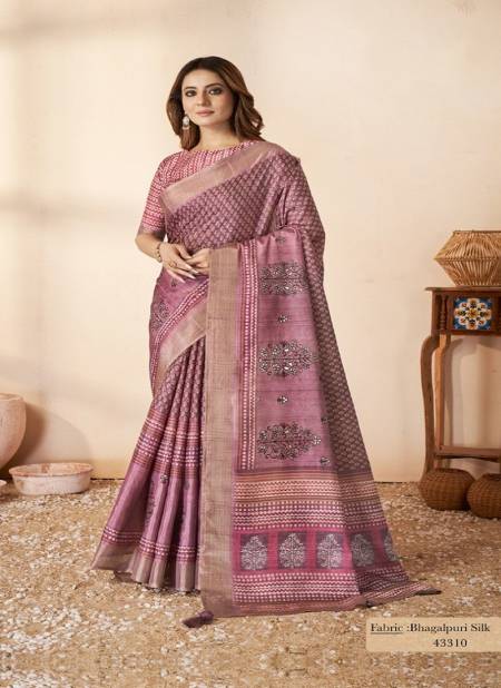 Light Purple Colour Swasti By Mahotsav Gajji Bhagalpuri Silk Designer Saree Catalog 43310