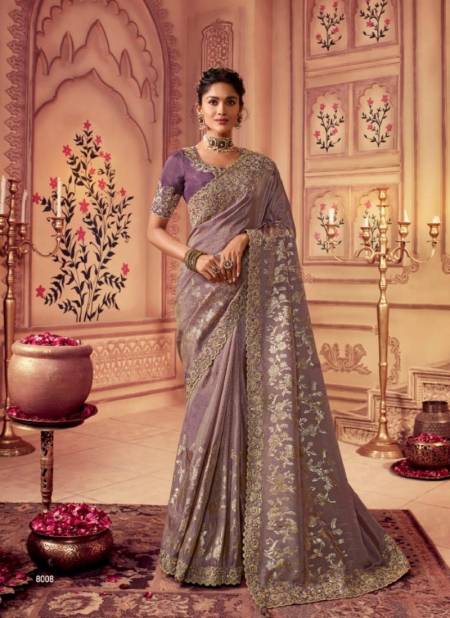 Light Purple Suvarna By Sulakshmi Wedding Saree Catalog 8008 Catalog