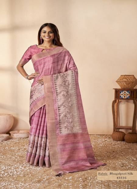 Light Purple Swasti By Mahotsav Gajji Bhagalpuri Silk Designer Saree Catalog 43316
