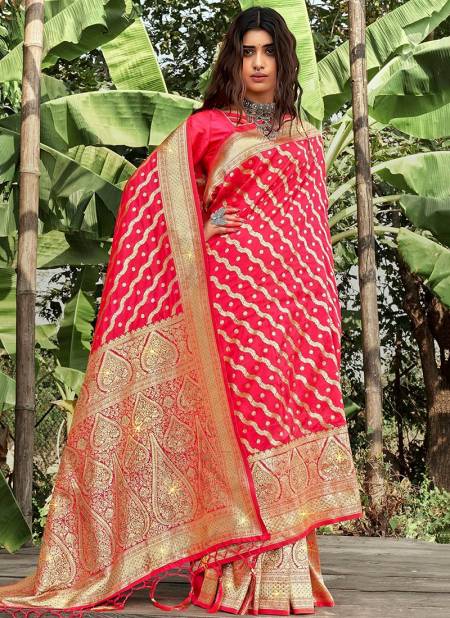 Light Rani Colour kanya Sangam Festive Wear Wholesale Banarasi Silk Sarees Catalog 1006