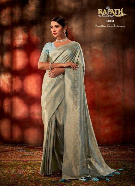 Light Sky Blue Colour Stella Silk By Rajpath Kanjivaram Silk Designer Saree Catalog 94004
