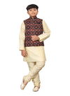 Light Yellow And Black Colour Kids Koti 2 Festive Wear Wholesale Modi Jacket Kids Wear Catalog 112