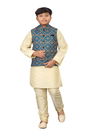 Light Yellow And Blue Colour Kids Koti 2 Festive Wear Wholesale Modi Jacket Kids Wear Catalog 110