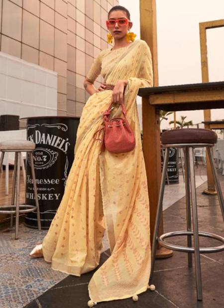 Light Yellow Colour Karol Silk Party Wear Wholesale Designer Sarees 5006