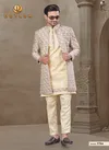 Light Yellow Colour Outluk Wedding Collection Vol 37 Wedding Wear Mens Indo Western Manufacturers 3704