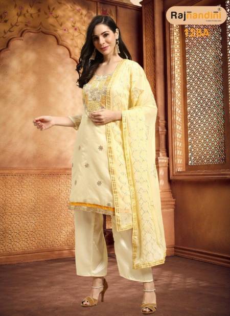 Light Yellow Colour Rajnandini Designer Wholesale Exclusive Dress Material 128 A