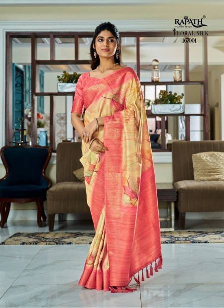 Light Yellow Colour Surmai Silk By Rajpath 167000 Series Best Saree Wholesale Shop in Surat 167001