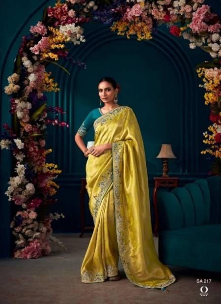 Light Yellow Colour Tyohaar By Kimora Fancy Fabric Wedding Wear Saree Wholesale Market In Surat SA 217